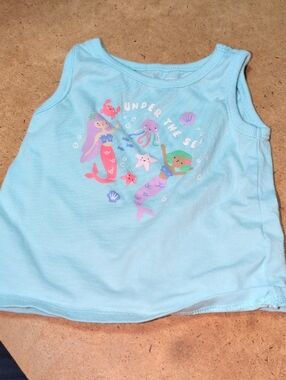 ❤️‍🔥10/$10❤️‍🔥 Baby Garanimals Blue 'Under the Sea' Mermaid Tank Top Size 3-6M